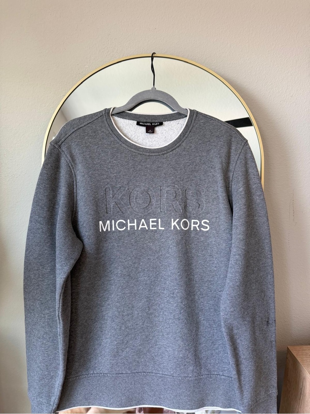 Michael Kors Men's Grey Logo Crewneck Pullover